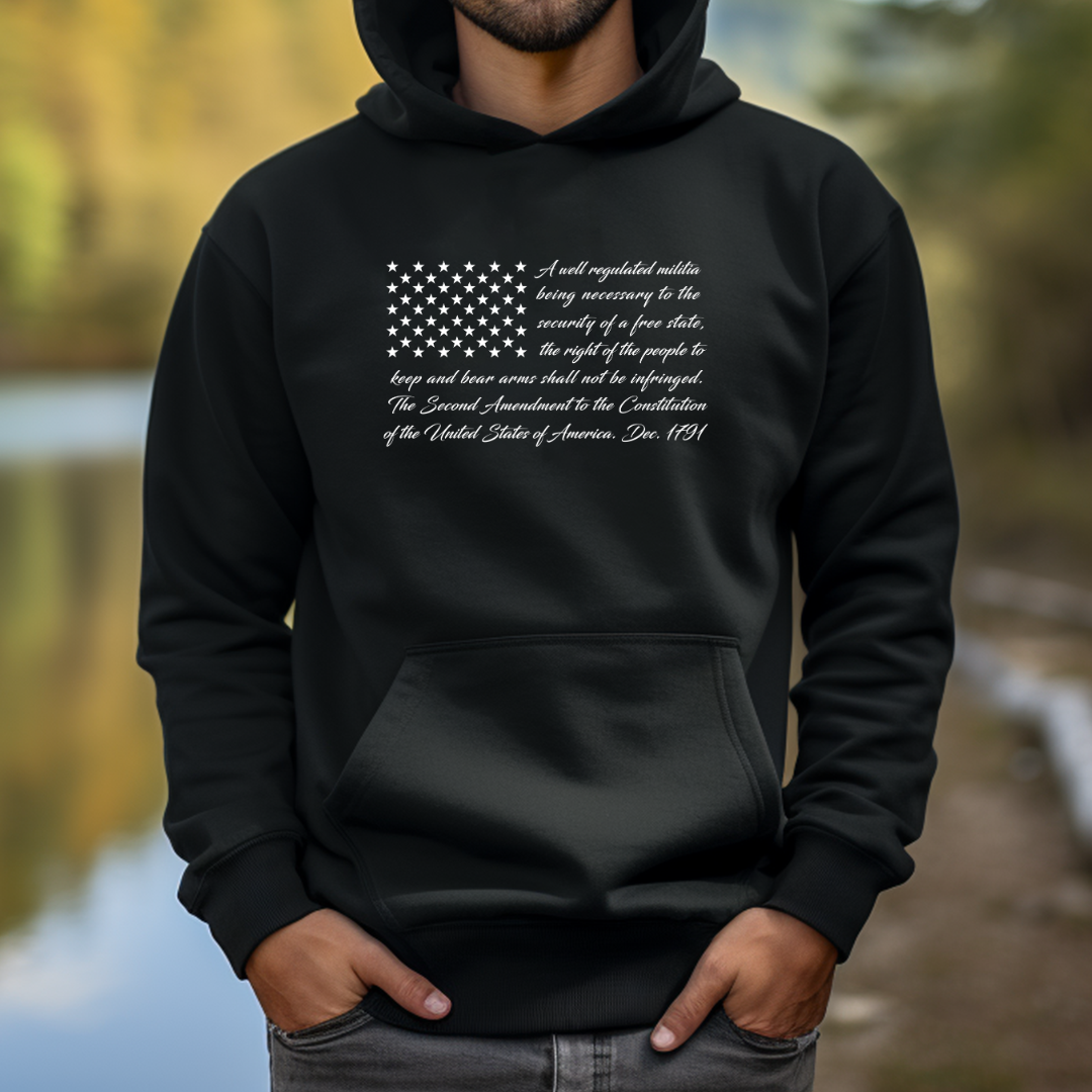 2nd Amendment Flag Hoodie Black