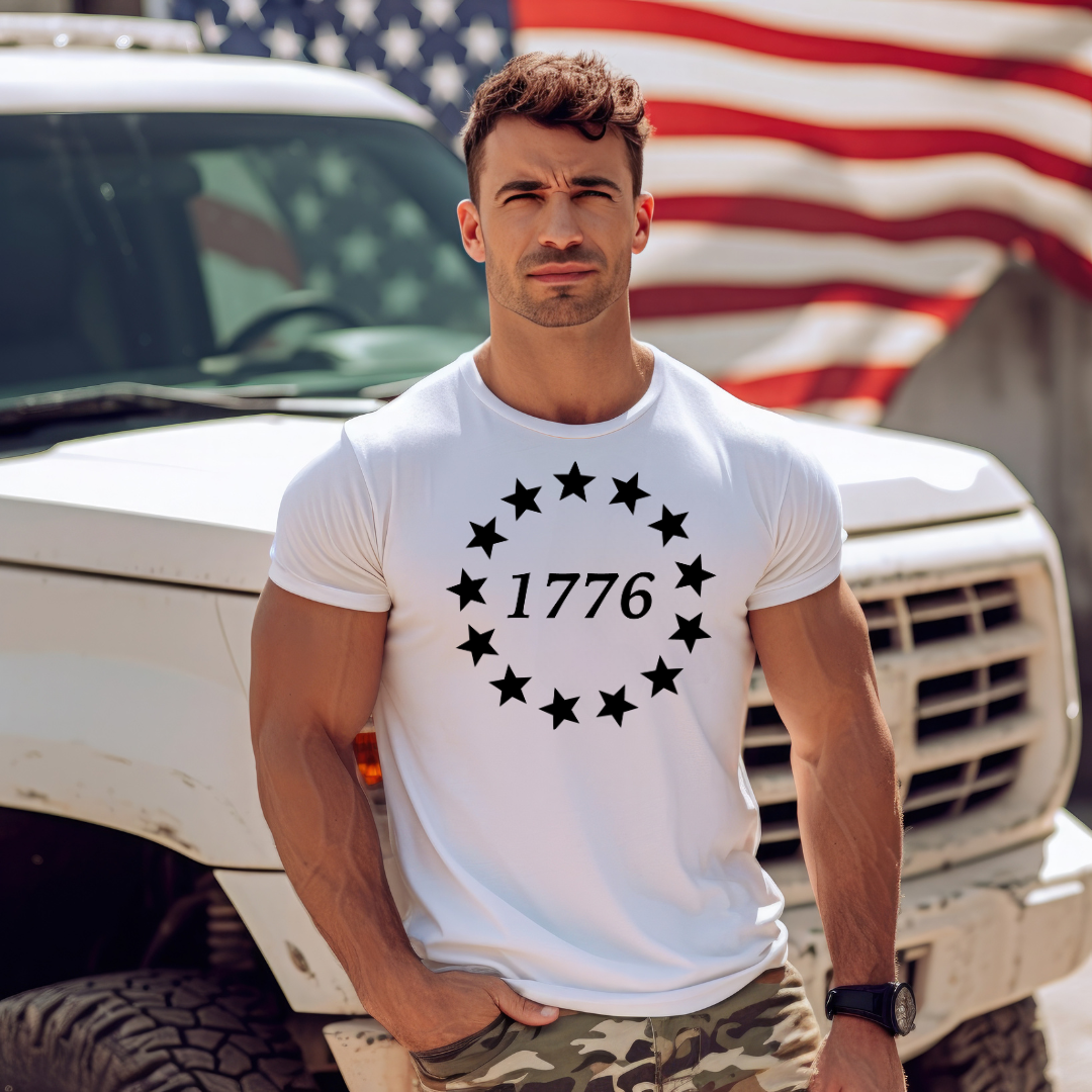 1776 White Tee w/Black